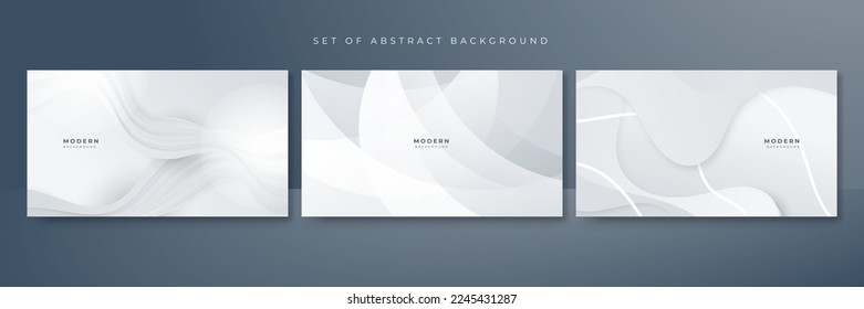 Set of white abstract background