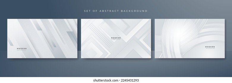 Set of white abstract background