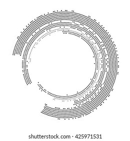 Set of White Abstract Halftone Circles Logo, vector illustration
