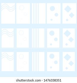 set of white abstract label or logo for drinking water bottle