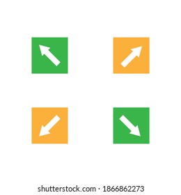 set of white arrow icons of different direction on a white background, vector illustration
