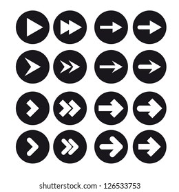 Set White Arrows Black Circles On Stock Vector (Royalty Free) 126533753 ...