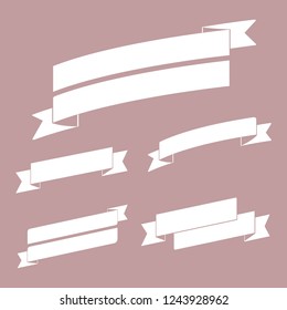 Set of white banner vectors