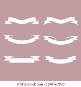 Set of white banner vectors