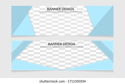 set white banners for photos. Universal template for websites with transparent text and elements.