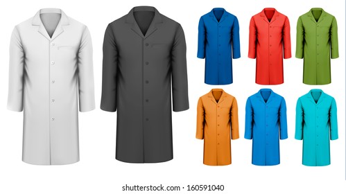 Set of white and black and colorful work clothes. Vector