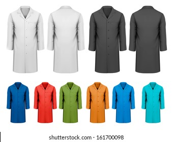 Set of white and black and colorful work clothes. Vector 