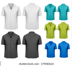 Set of white and black and colorful work clothes. Vector 