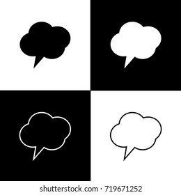 Set of White and Black Speech Bubble Designs