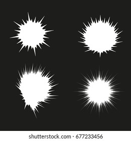 Set of white blots on black background.