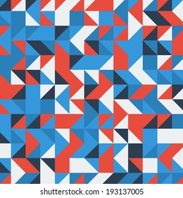 Set of a white, blue and red triangles as background