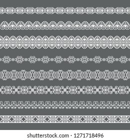 Set of white borders on a gray background
