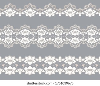 Conjunto de bordes blancos sobre un fondo gris