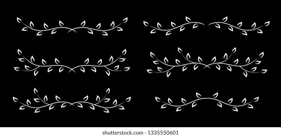 set of white borders with tree branches