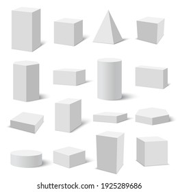 Set of white boxes. Vector illustration.