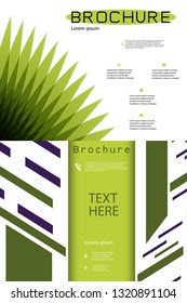 Set of White brochure cover design. Fancy info banner mockup. Title sheet model set. Modern vector front page art. Urban city house folder style. triangle frame, logo icon. Ad flyer text font