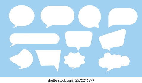 Set of white buble chat icon design. vector