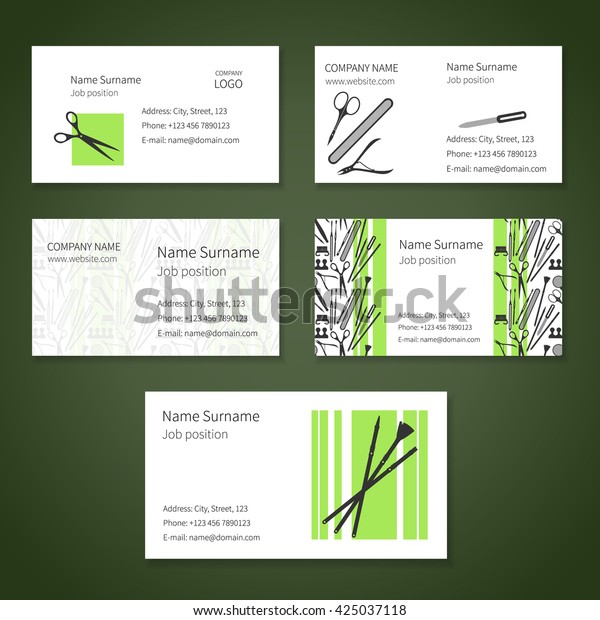 Set White Business Cards Different Plane Stock Vector Royalty Free