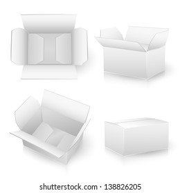 set of white carton boxes
