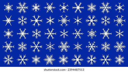 Set of  White Christmas snowflakes