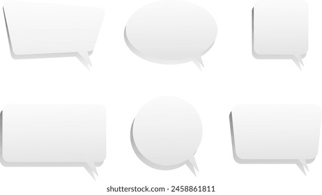 set of white clear speech bubbles of different shapes. Stock vector illustration