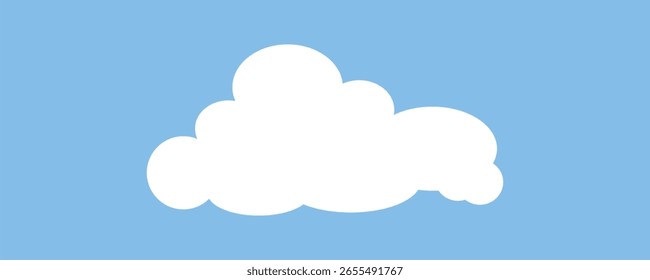 Conjunto de iconos de nube blanca sobre un fondo azul. Las Formas de la nube varían en tamaño y forma. Diseño simple de la nube para el Clima o los temas del cielo. Iconos de la nube en un diseño de cuadrícula. Ilustración de Clima, conjunto de Vector.