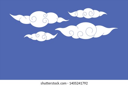 Set of white clouds in a blue sky