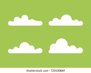 Set of white clouds. Cloud icon. Vector illustration.