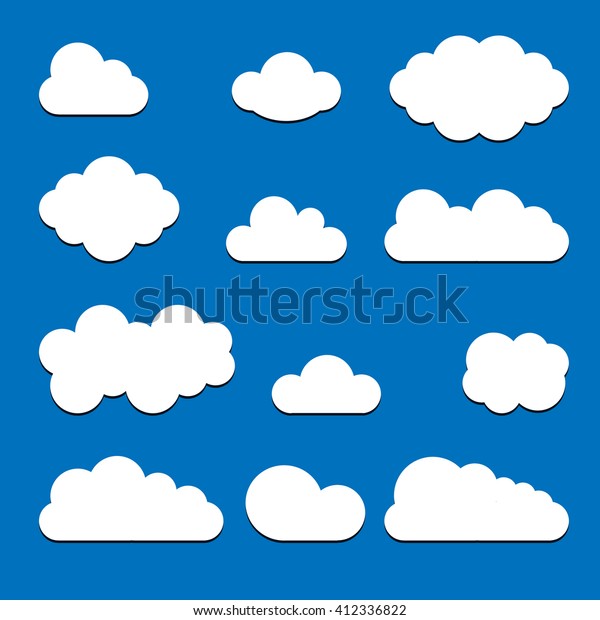 Set White Clouds Shadow Isolated On Stock Vector (Royalty Free ...