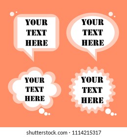set of white color speech bubble text box frame balloon
think,speak,talk,template,art flat,design,vector,illustration