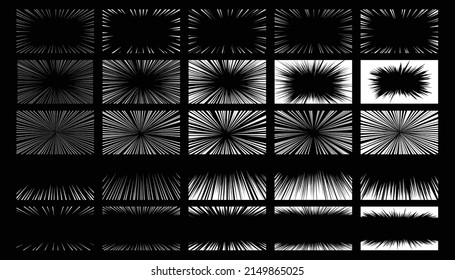 A set of white concentrated line vector material
