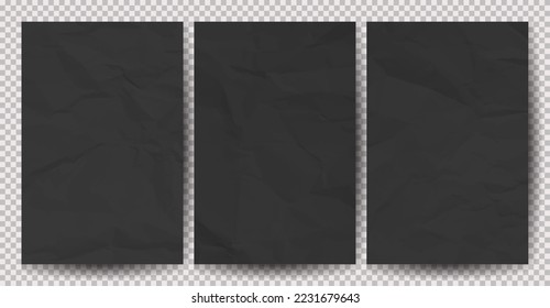 Set aus weißen с lean zerbrochenen Papieren auf transparentem Hintergrund. Geräumige leere Papiertücher mit Schatten für Poster und Banner. Vektorgrafik