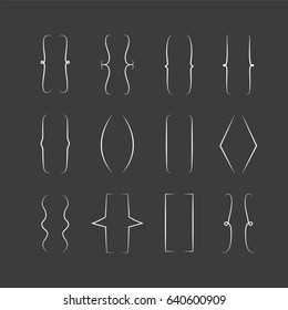 Set of white curly bracket symbols isolated on a neutral gray background. Ideal for programming tutorials, mathematical publications, and technical presentations.