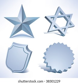 set of white design elements