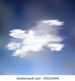 Set of white different clouds. Vector illustration EPS 10