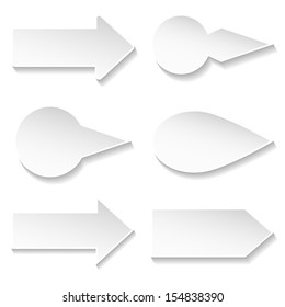 set of white different paper arrows