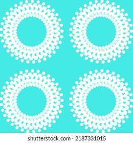 set of white dot,circle shape on light blue