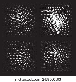Set white dots on black background. Minimal background concept.