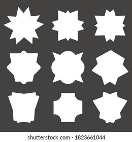 Set of white empty banners. Background templates. Heraldry. Vector illustration.