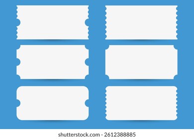 set of white empty tickets for recreation