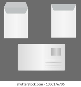 Set of white envelopes vector