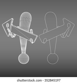 Set of white exclamation marks from the gray background. The sign of the mesh.