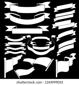 Set of white flag vectors