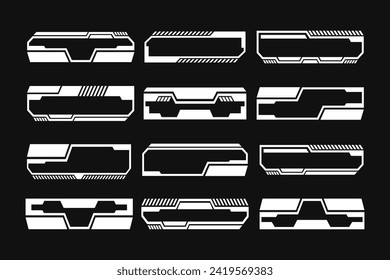 Set of white frame board shape design elements