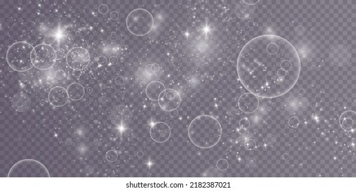 Set of white glowing lights effects isolated on transparent background. Christmas lights. Solar flare with beams and spotlight. Glow effect. Starburst with sparkles for cards and holiday backgrounds.
