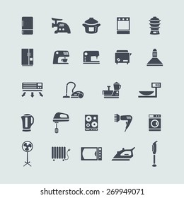 Set of white goods icons