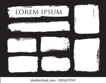 Set of white grunge paint banners.