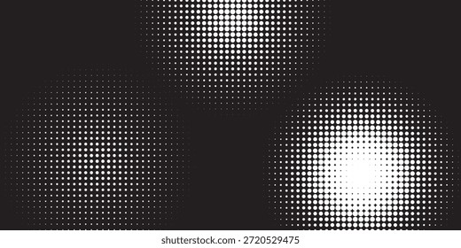Conjunto de fondos de puntos de semitono blanco. Vector

