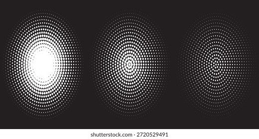 Conjunto de fondos de puntos de semitono blanco. Vector

