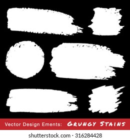 Set of White Hand Drawn Grunge backgrounds. Vector Illustration 